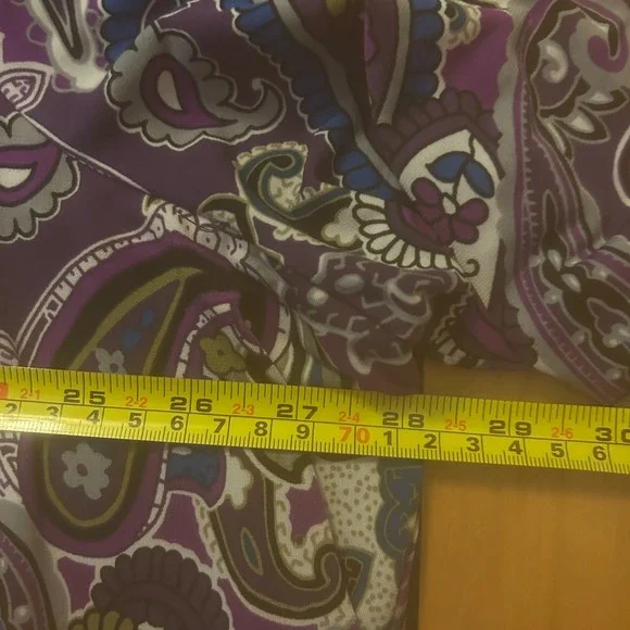 Susan Graver Top Size 3X Purple Paisley Print Tunic Artsy Liquid Knit Office - Picture 7 of 9